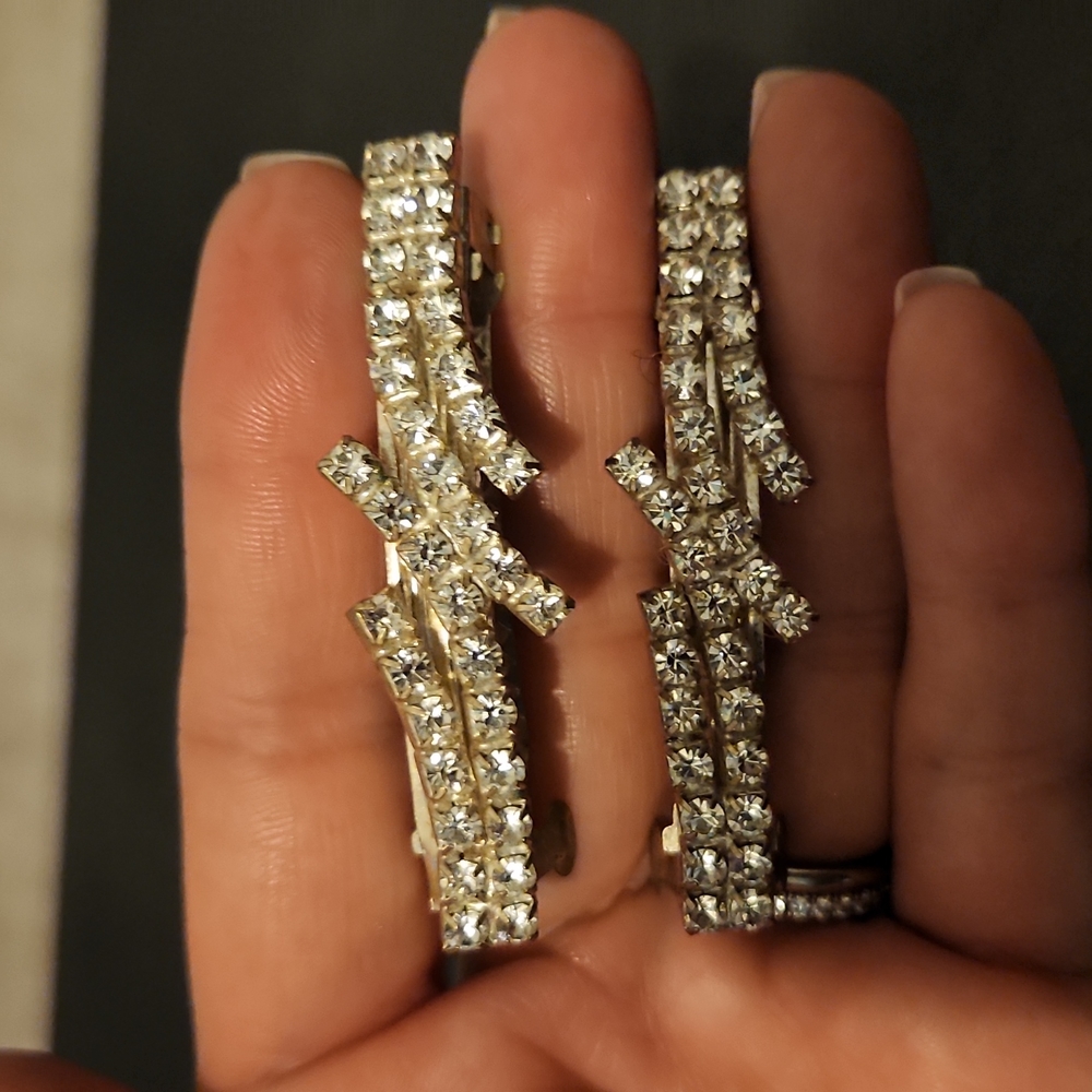 Two crystal hair barrettes